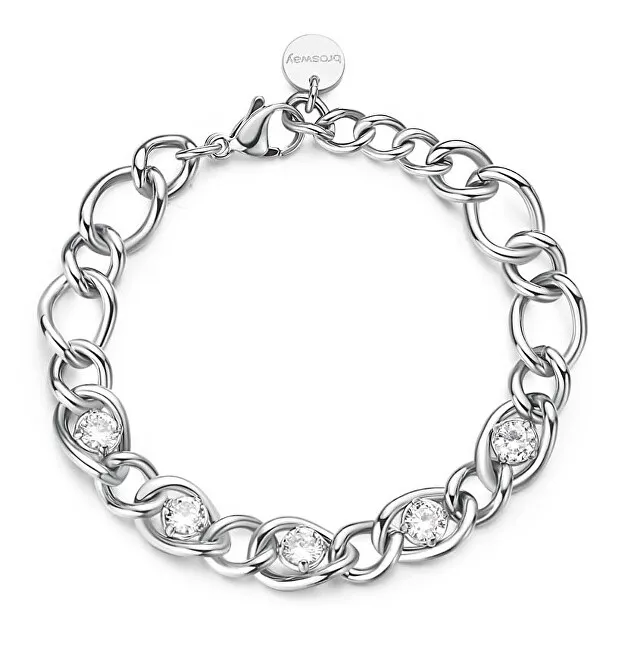 Brosway Bracciale distintivo in acciaio con zirconi cubici Ribbon BBN39 donna