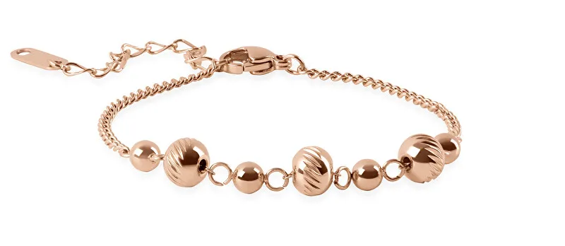Troli Elegante bracciale in bronzo con palline lucide da donna