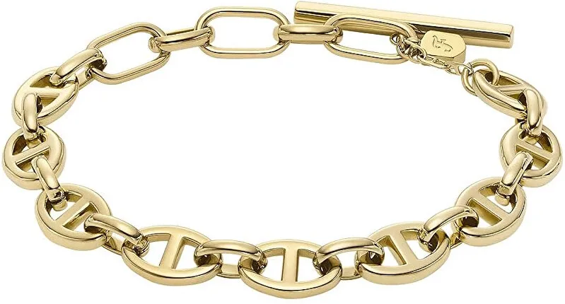 Fossil Bellissimo bracciale in acciaio placcato oro JF04759710 donna