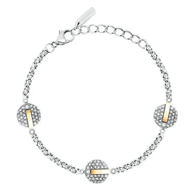 Trussardi Bracciale in acciaio bicolore scintillante T-Round TJAYF10 donna