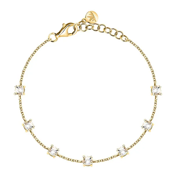 Morellato Bracciale placcato oro con zirconi cubici trasparenti Tesori SAIW311 donna