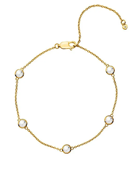 Hot Diamonds Bracciale placcato oro con topazio e diamante autentico Gemstone DL698 donna