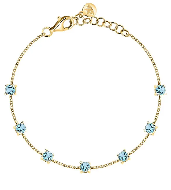Morellato Bracciale placcato oro con zirconi cubici blu Tesori SAIW305 donna