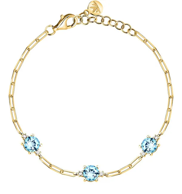 Morellato Bracciale placcato oro con zirconi cubici blu Tesori SAIW304 donna