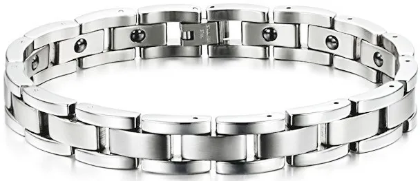 Troli Bracciale da uomo in acciaio con magneti energetici uomo
