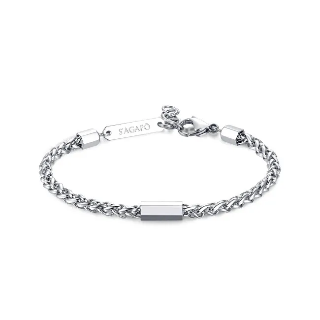 S'Agapõ Bracciale moderno in acciaio Ripple SRP15 uomo