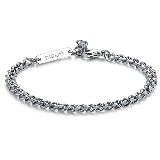 S'Agapõ Bracciale moderno in acciaio Ripple SRP19 uomo