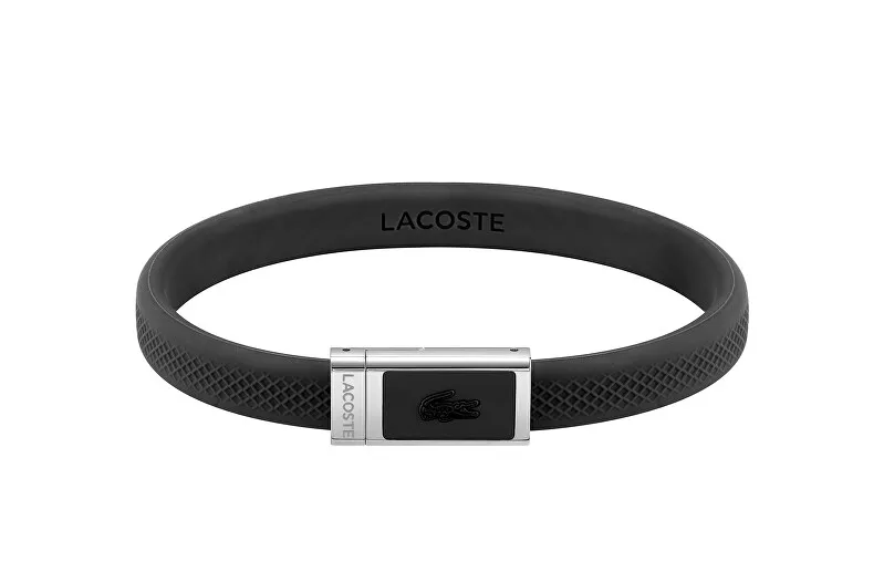 Lacoste Braccialetto in silicone nero 2040114 uomo