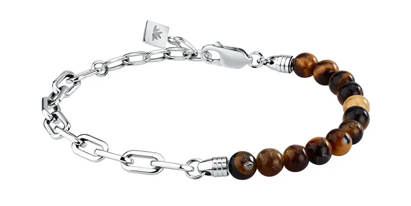 Morellato Bracciale moderno in acciaio con occhio di tigre Pietre S1740 uomo