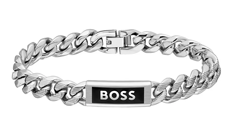 Hugo Boss Bracciale uomo in acciaio Kassy Emblem 1580679 - Lunghezza: 19 cm uomo