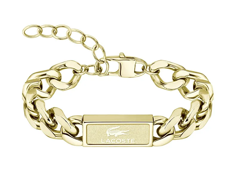 Lacoste Bracciale da uomo placcato oro massiccio Backhand 2040440 uomo