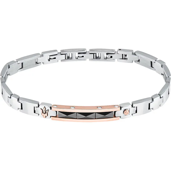 Maserati Elegante bracciale da uomo in acciaio e ceramica JM423ATZ32 uomo