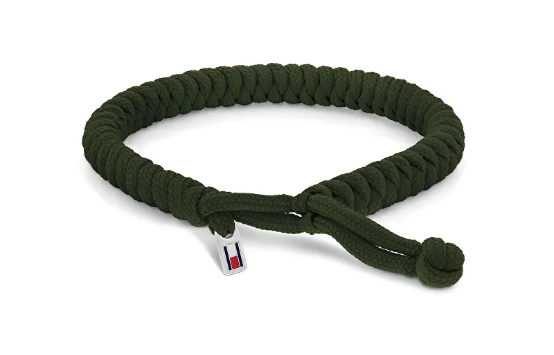 Tommy Hilfiger Alex 2790594 Bracciale intrecciato in nylon colore cachi uomo
