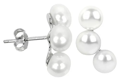 JwL Luxury Pearls Orecchini in argento con tre perle vere JL0283 donna