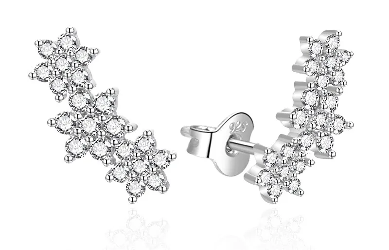 Agato Orecchini lunghi a forma di fiore con zirconi AGT-E023PW donna