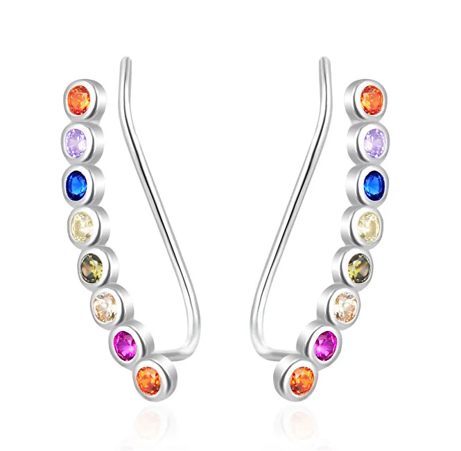 Agato Orecchini lunghi in argento con zirconi colorati AGT-E027VC donna