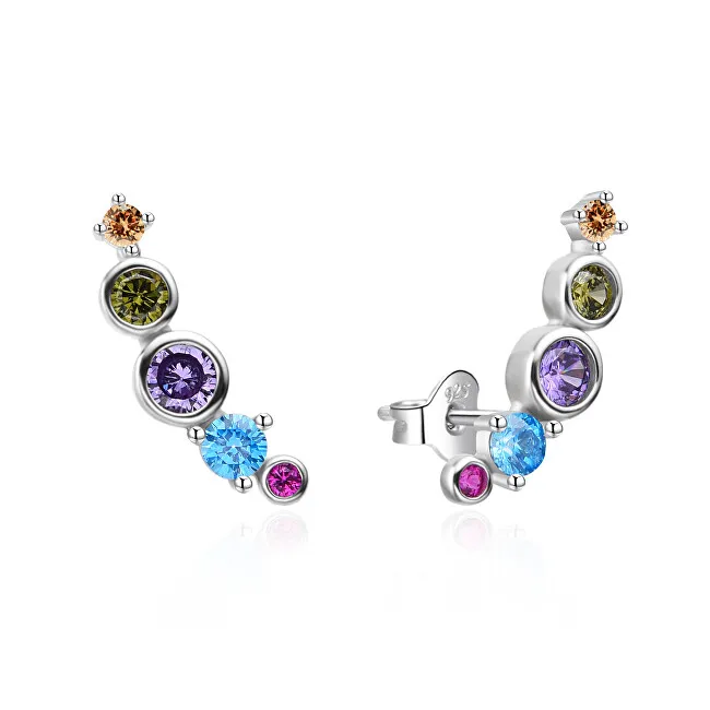 Agato Orecchini lunghi in argento con zirconi colorati AGT-E255PC donna