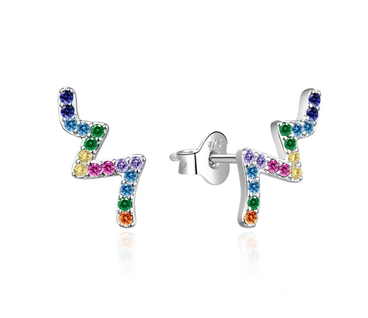 Agato Orecchini lunghi in argento con zirconi colorati AGT-E188PC donna