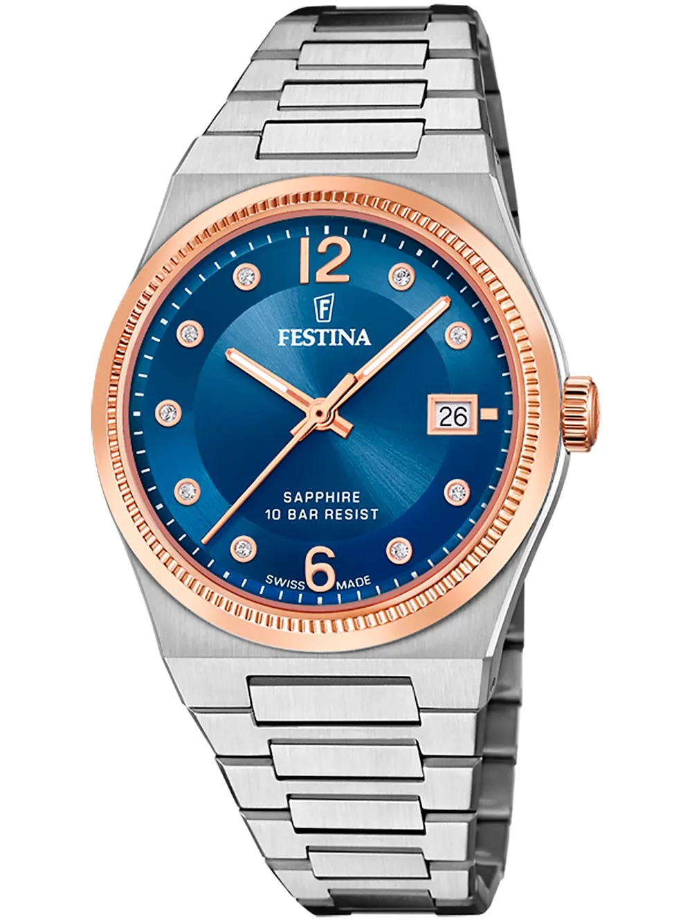 orologio donna Festina F20037/2 Ladies Watch Swiss Made Rivé 35mm 10ATM