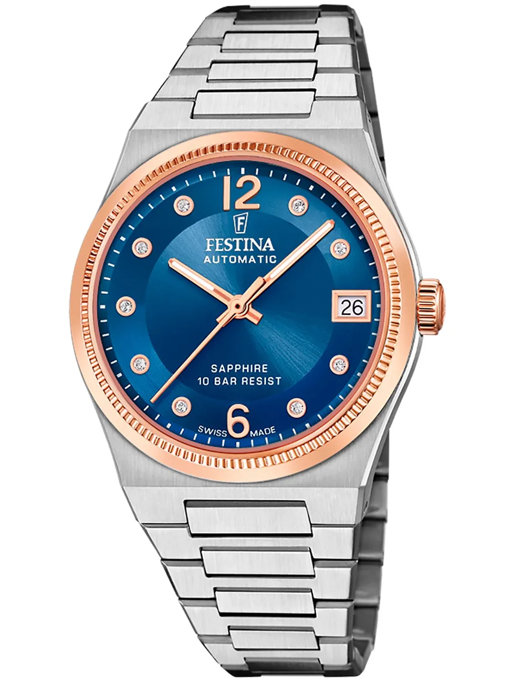 orologio donna Festina F20031/2 Ladies Watch Swiss Made Rivé Automatic 35mm 10ATM