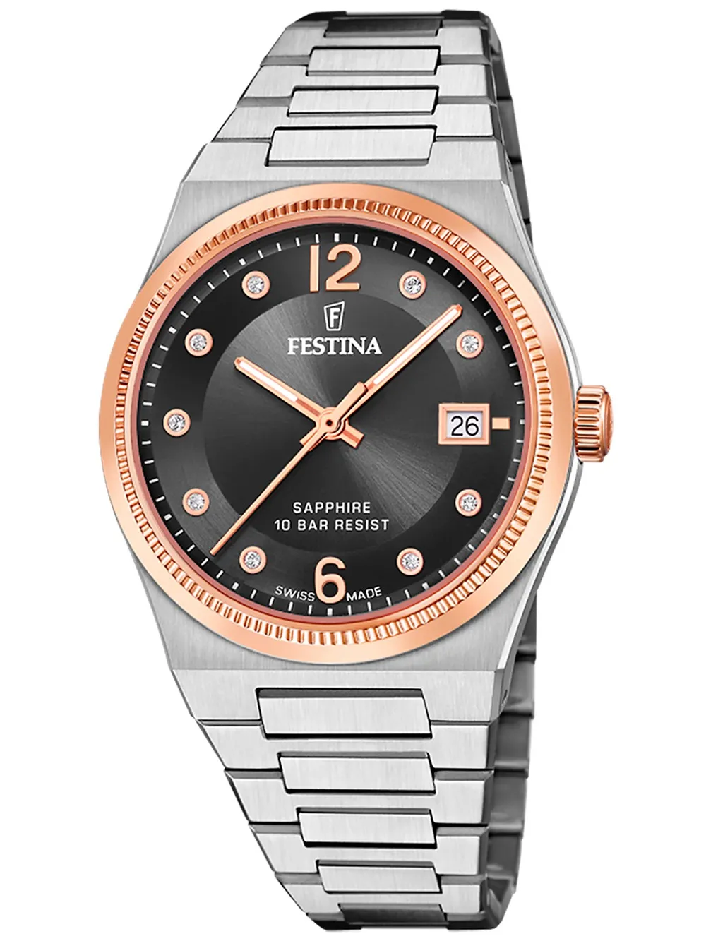 orologio donna Festina F20037/3 Ladies Watch Swiss Made Rivé 35mm 10ATM