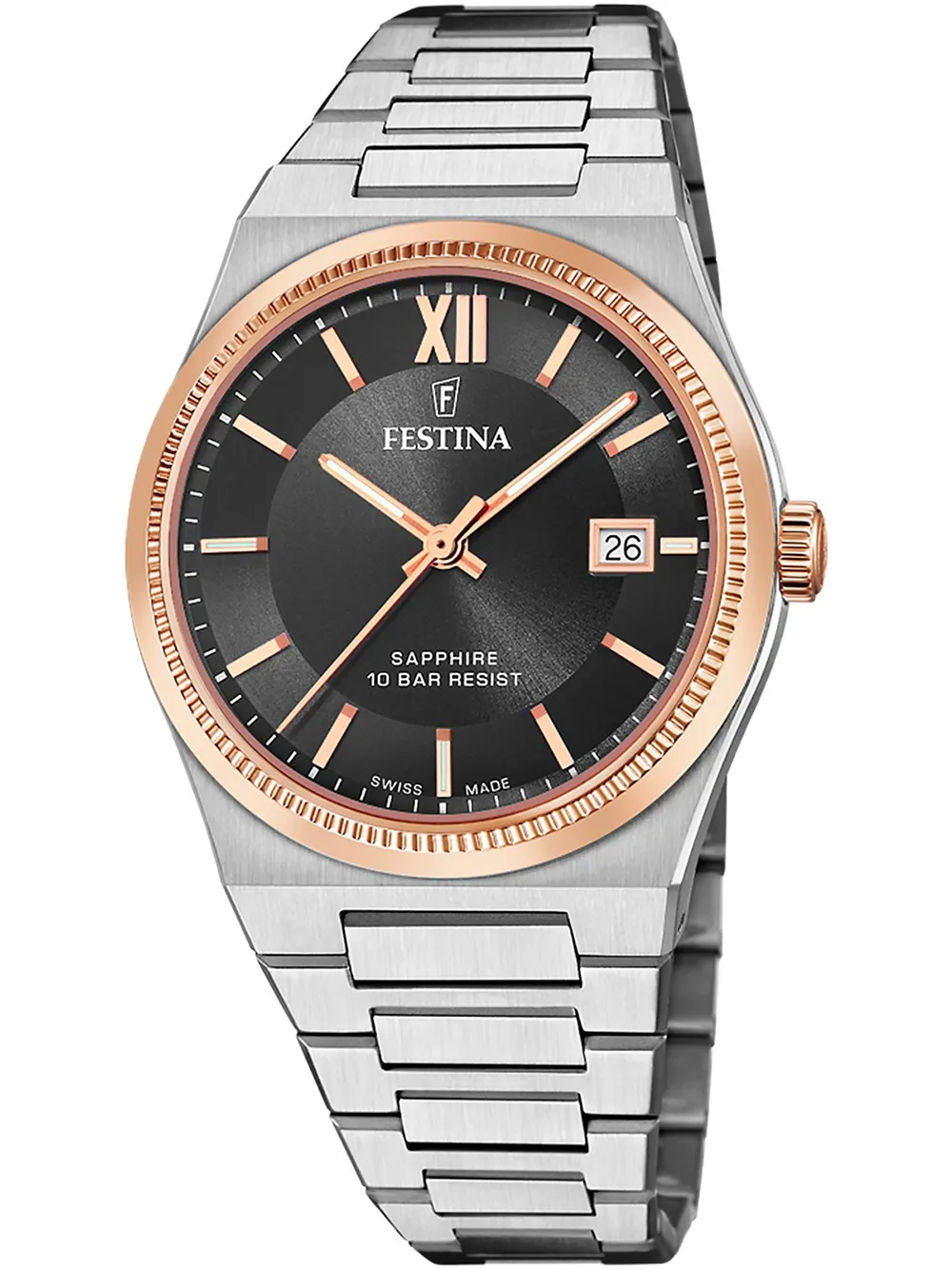 orologio uomo Festina F20036/3 Mens Watch Swiss Made Rivé 40mm 10ATM