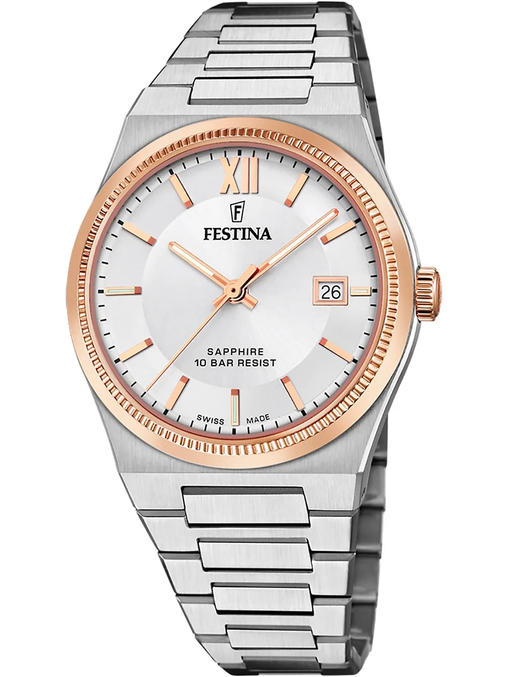 orologio uomo Festina F20036/1 Mens Watch Swiss Made Rivé 40mm 10ATM