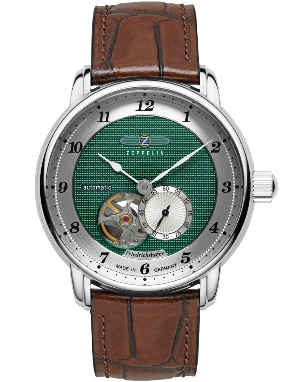 Zeppelin 8566-2 Mens Watch Friedrichshafen Open Heart Automatic 40mm 5ATM