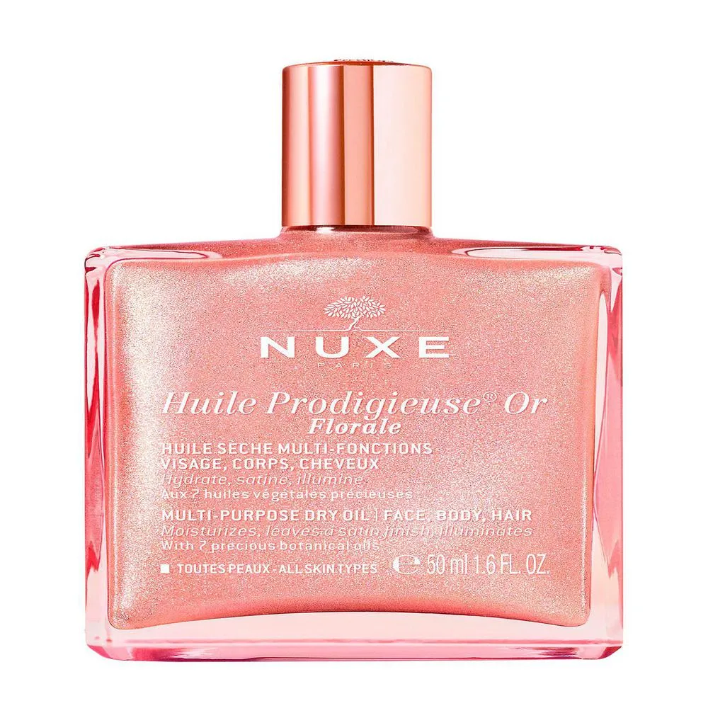 Nuxe Huile Prodigieuse o Florale MultiPurpose Dry Oil Olio secco multiuso viso corpo e capelli con glitter donna 50ml