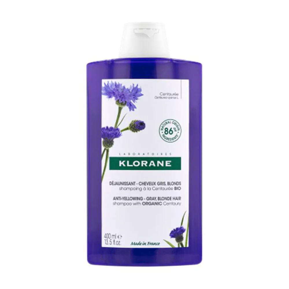 Klorane A LA CENTAUREA BIO shampoo antigiallo per capelli grigi e biondi 400ml unisex