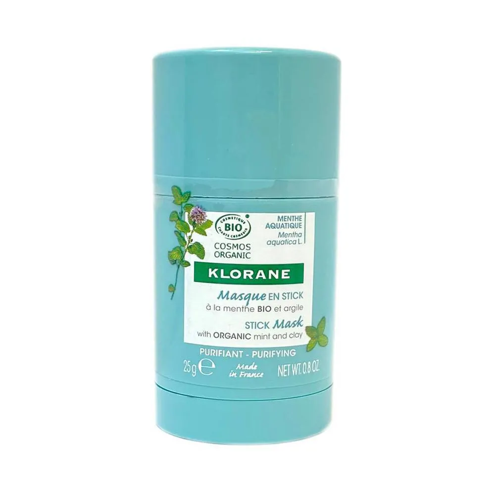 Klorane Maschera acquatica in stick alla menta per pelli miste e grasse Maschera detergente 250g Donna
