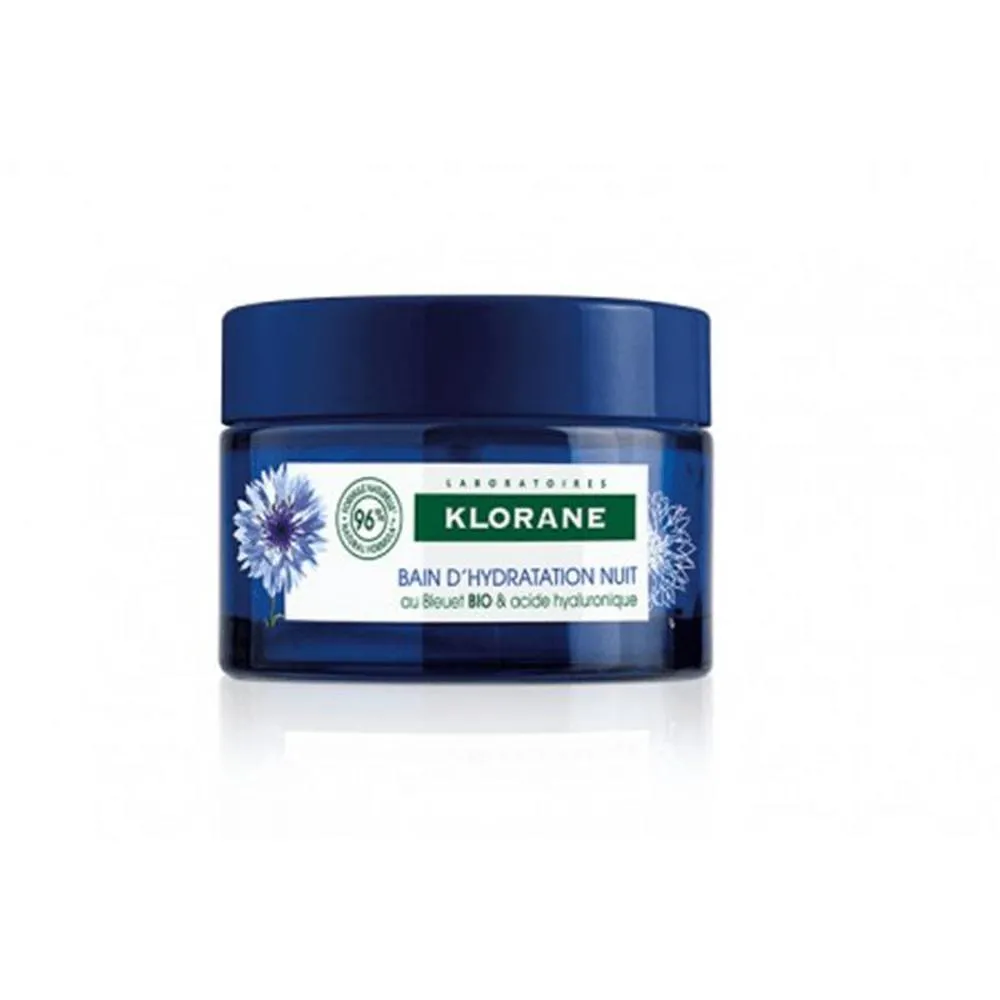Klorane Maschera per dormire allacqua di Fiordaliso Maschera notte idratante e rigenerante per la pelle 50ml Donna