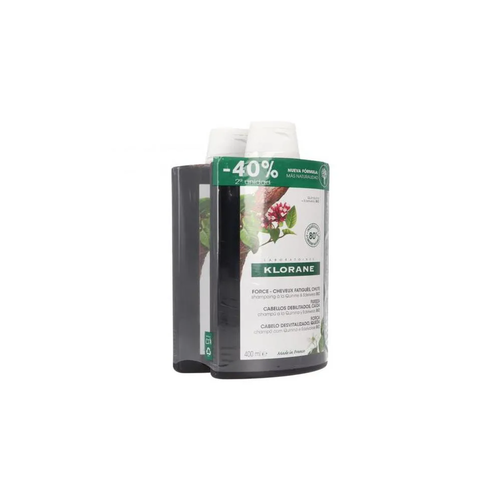 Klorane A LA QUININA Y EDELWEISS BIO CHAMP FORTALECEDOR LOTE 2 pz Unisex