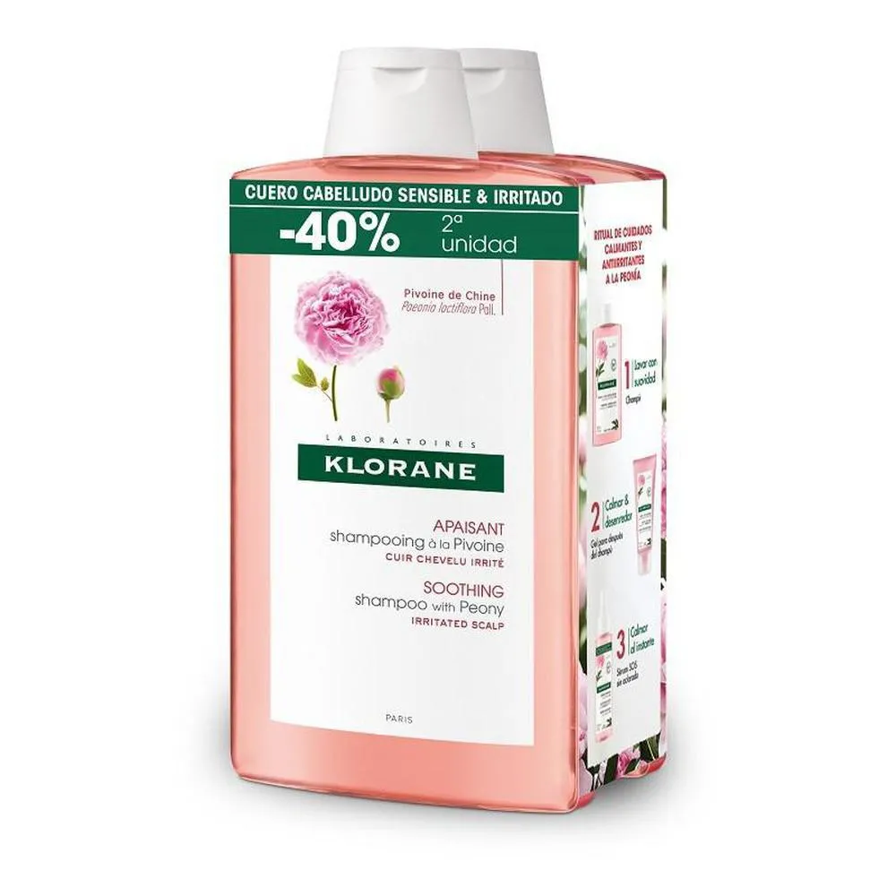 Klorane A LA PEONA BIO champ calmante duo 2 x 400ml unisex 400ml