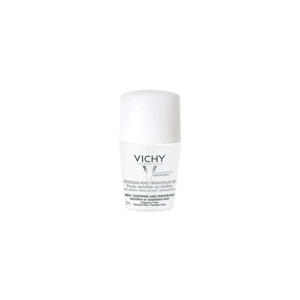 Vichy Deodorante antitraspirante roll-on 48h per pelli sensibili o depilate Antitraspirante lenitivo 50ml unisex