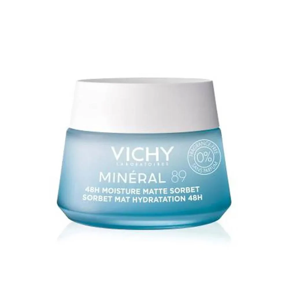 Vichy Minéral 89 48H Moisture Matte Sorbet - Hydrating mattifying face gel donna 50ml