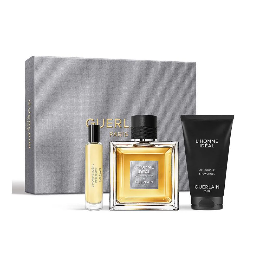 Set guerlain l'homme ideal edt spray 100ml + edt spray 10ml + shower gel 75ml