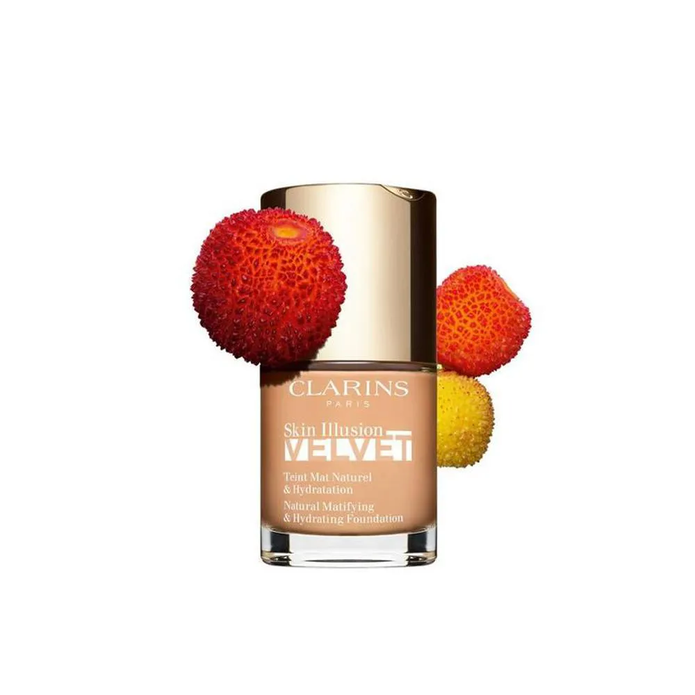 Clarins Skin Illusion Velvet Fondotinta opacizzante e idratante naturale Trucco opacizzante 30ml 107C Donna