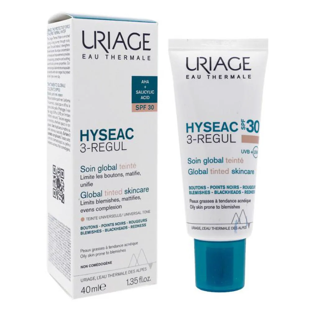 Uriage hyseac 3-regul global tinted care trattamento tonificante completo contro le imperfezioni della pelle spf30 40 ml
