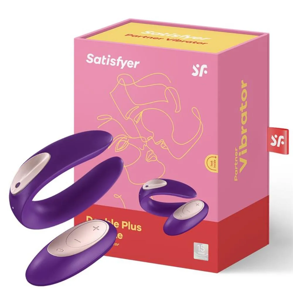 SATISFYER DOUBLE PLUS VIBRATORE REMOTO VIOLA TELECOMANDO 1UN