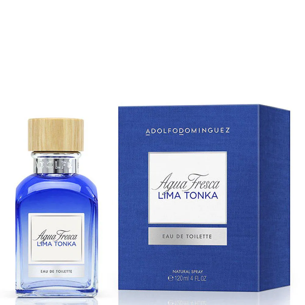 Adolfo dominguez agua fresca lima tonka eau de toilette 120ml vaporizzatore unisex