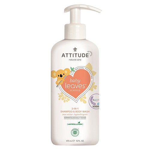 Sapone e shampoo per bambini Attitude (2 in 1) Baby Leaves sv?n hrukov ?vy 473ml unisex