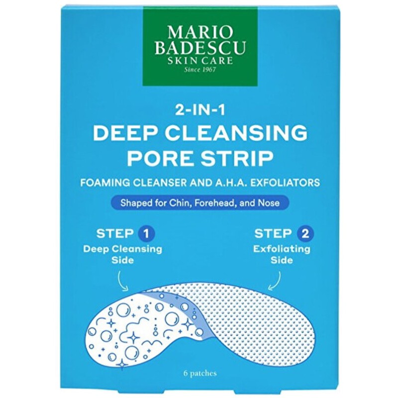 Mario Badescu 2-In-1 Deep Cleansing Pore Strip - 2 in 1 cleansing pska na pry (6 pcs) donna