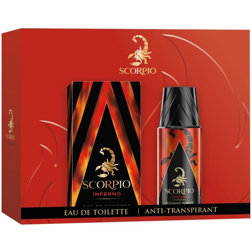 Set regalo Scorpio Inferno, eau de toilette 75ml e deodorante 150ml uomo