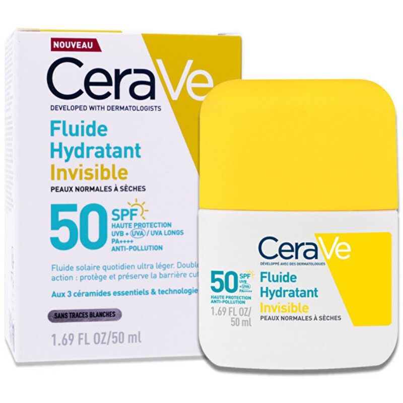 CeraVe Fluido Idratante con Protezione Solare SPF 50 - Fluido solare 50ml donna