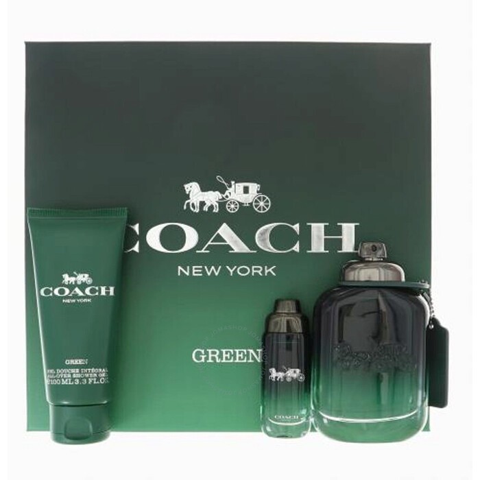 Cofanetto regalo Coach Green for Men: eau de toilette 100ml, miniatura di eau de toilette 15ml e gel doccia 100ml uomo