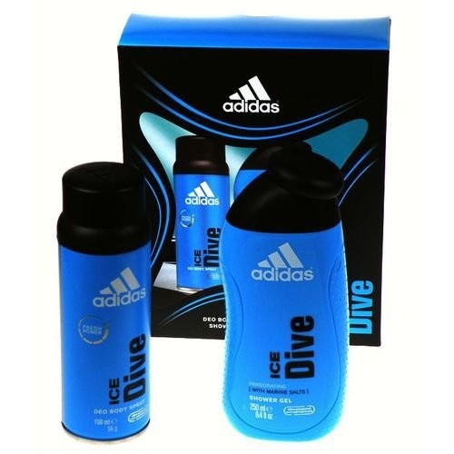 Set regalo Adidas Ice Dive: deodorante spray 150ml e gel doccia Ice Dive 250ml uomo