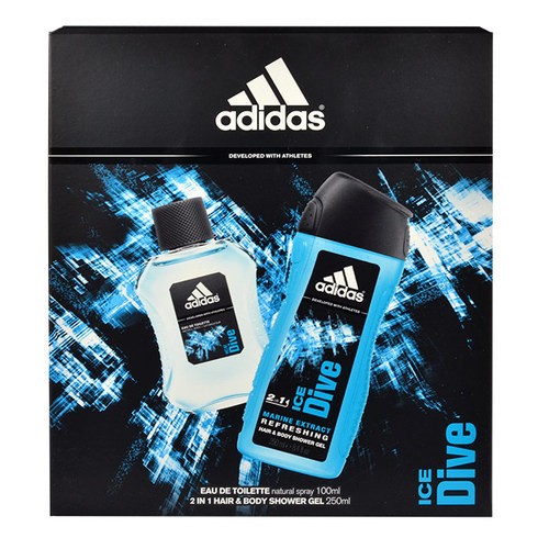 Set regalo Adidas Ice Dive eau de toilette 100ml gel doccia Ice Dive 250ml uomo