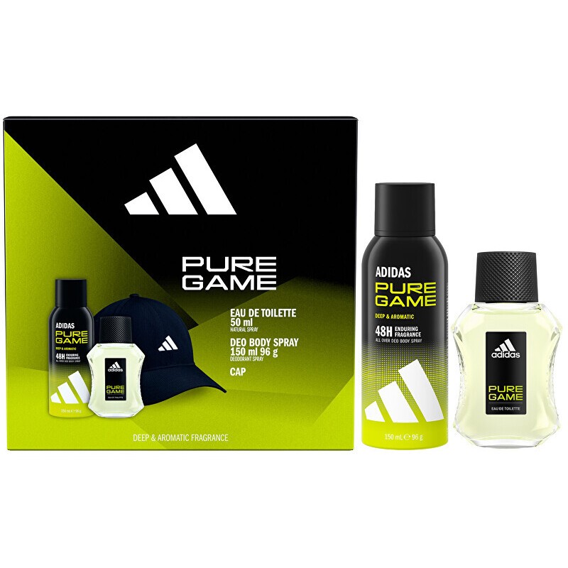 Set regalo Adidas Pure Game: eau de toilette 50ml, deodorante spray 150ml e kiltovka uomo