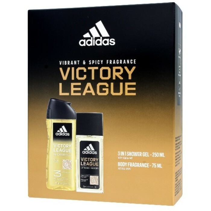 Set regalo Adidas Victory League con deodorante 75ml e gel doccia 250ml uomo